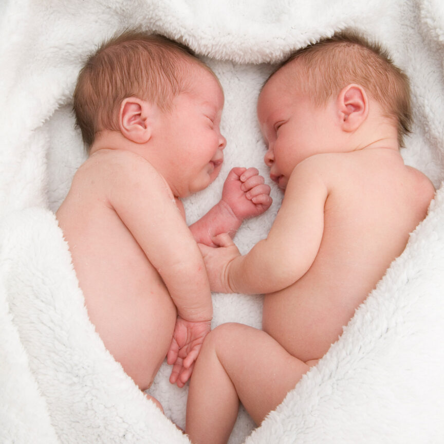 Twins in heart blanket - Newborn Photography - Walsall Wolverhampton and West Midlands - Jo Buckley Photography