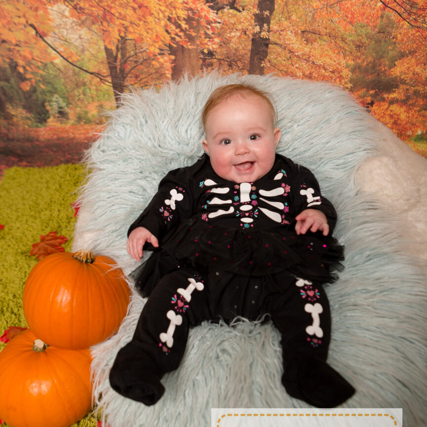 Baby in halloween costume with pumpkins - Photo Sensory - Walsall Wolverhampton and West Midlands - Jo Buckley Photography